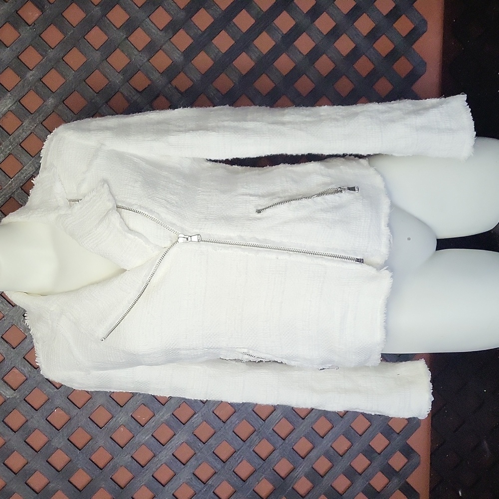 Rebecca Taylor White Textured Blazer
